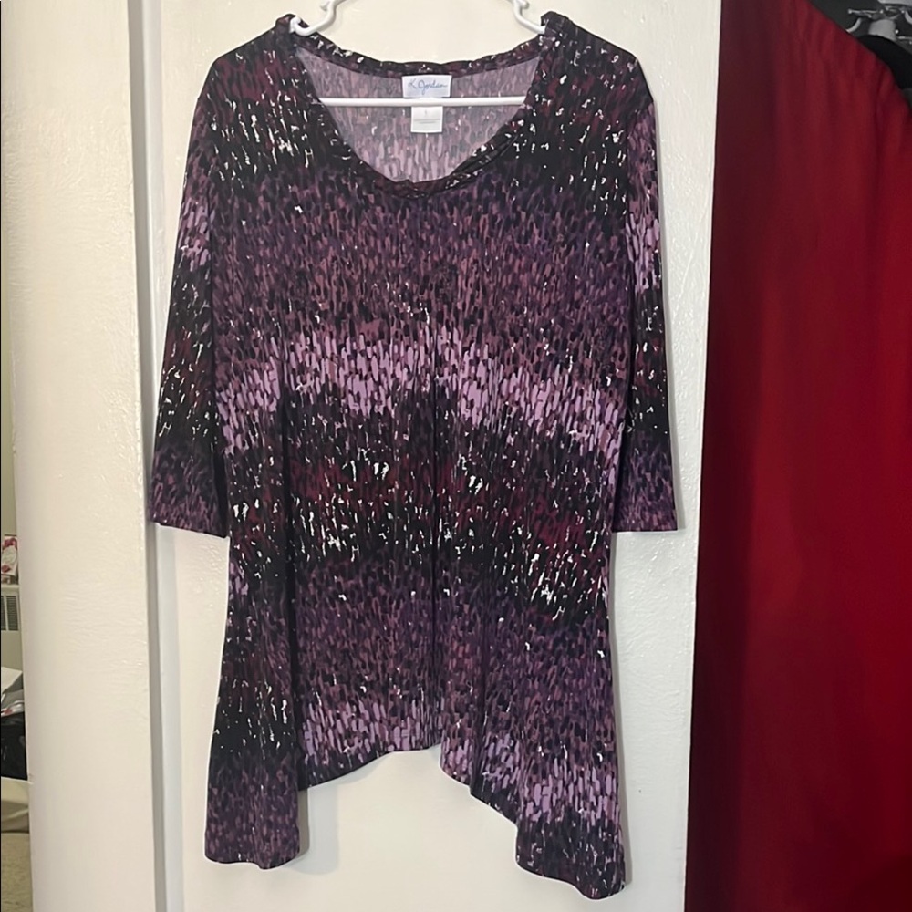 K Jordan Purple Asymmetrical Tunic Top